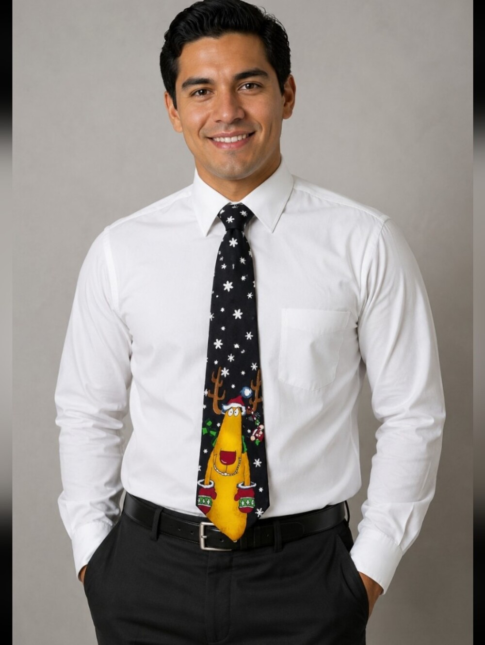 Specialties Hallmark Christmas tie rain deer snow